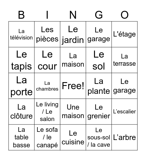 BHS: Logement Review Bingo Card