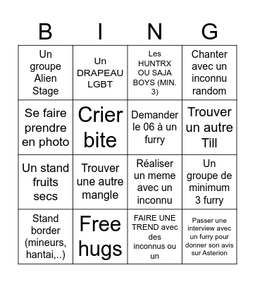 ANGERS GEEKFEST Bingo Card