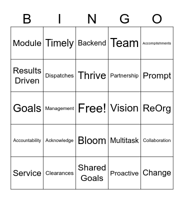 Townhall BINGO Card