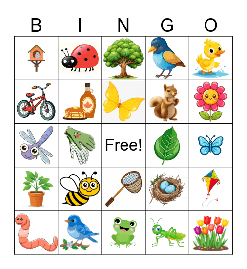 J'aime le printemps Bingo Card