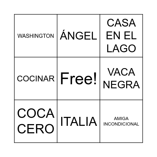 Silvia's 75th bday Bingo Card