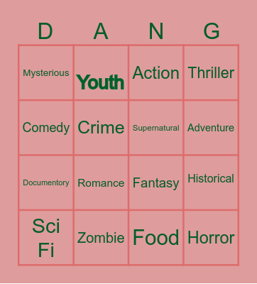 Most Hated Genre 🥀 Bingo Card