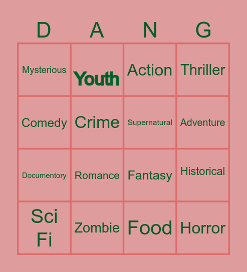 Most Hated Genre 🥀 Bingo Card