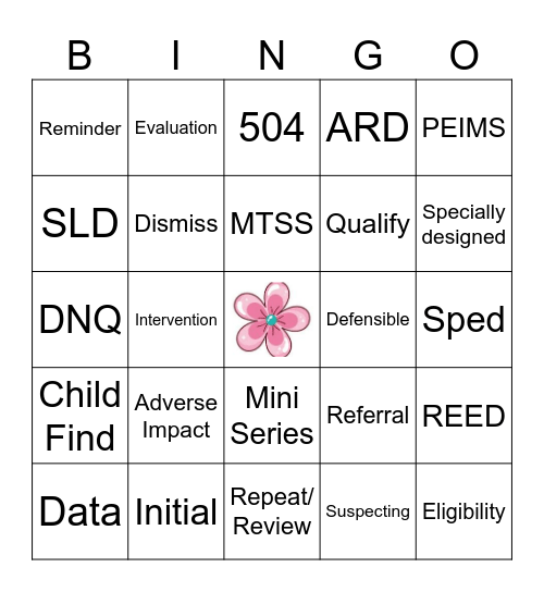 April 17 Dyslexia Itinerant Meeting Bingo Card