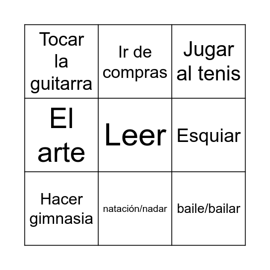 Pasatiempos Bingo Card