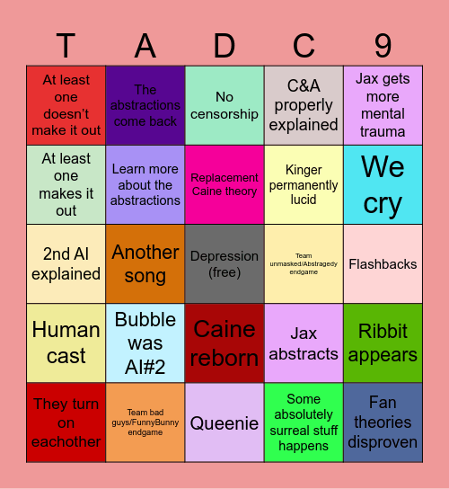 Tadc e9 Bingo Card