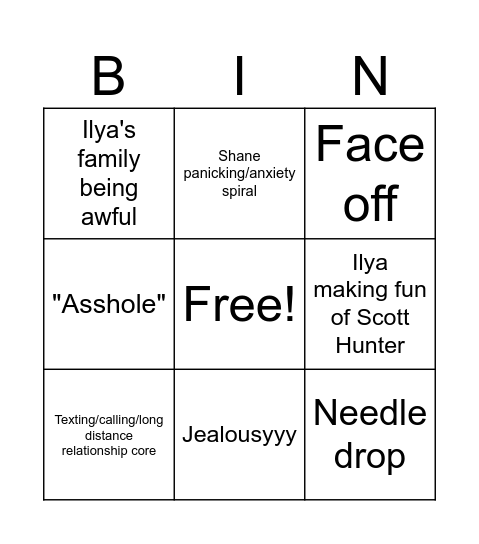Saturday the Eleventh! <3 Bingo Card