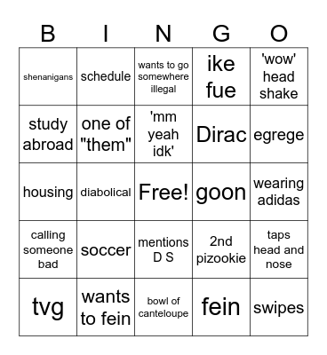 Dom Bingo Card
