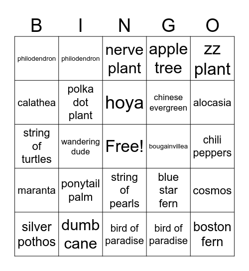 Urbane Eight Bingo Card