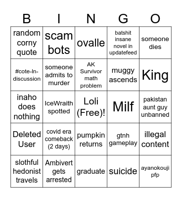 Zerobooks bingo Card