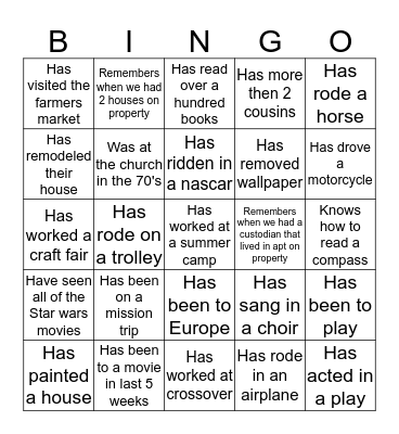 Ice Breaker Bingo Card