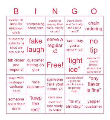 TRACKS BINGO Card