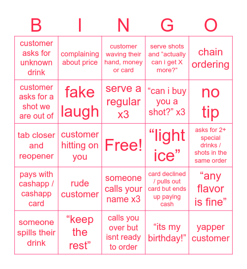 TRACKS BINGO Card