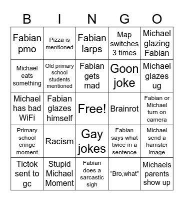 Minecraft Bingo Card