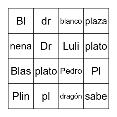 Pausa unidad 7 Bingo Card