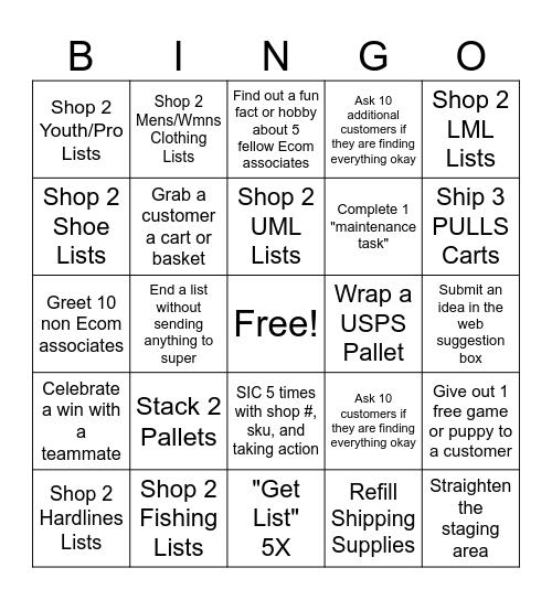 Web Bingo! Bingo Card
