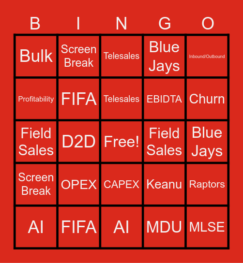 Q2 Resi Townhall Bingo Card