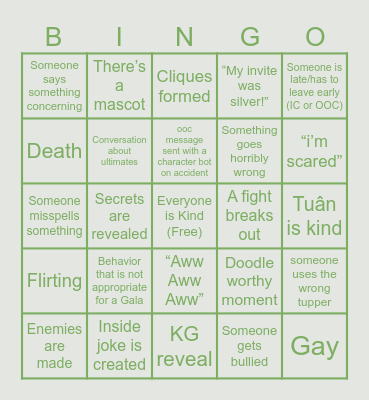 Silver Invite Prologue Bingo Card