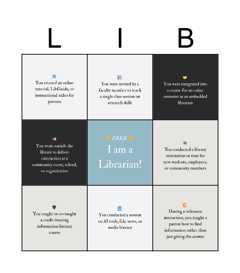 LIB-GO Bingo Card