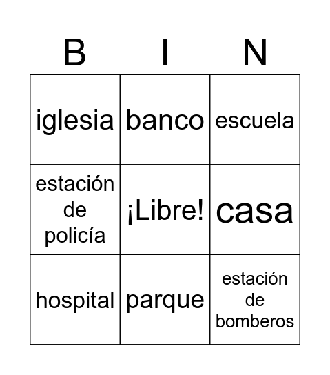 La Ciudad Bingo Card
