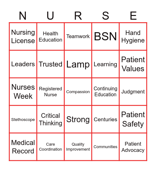 Happy Nurses Week! Bingo Card