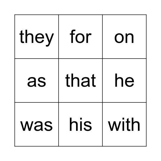 R2R Red HFWs 11-20 Bingo Card