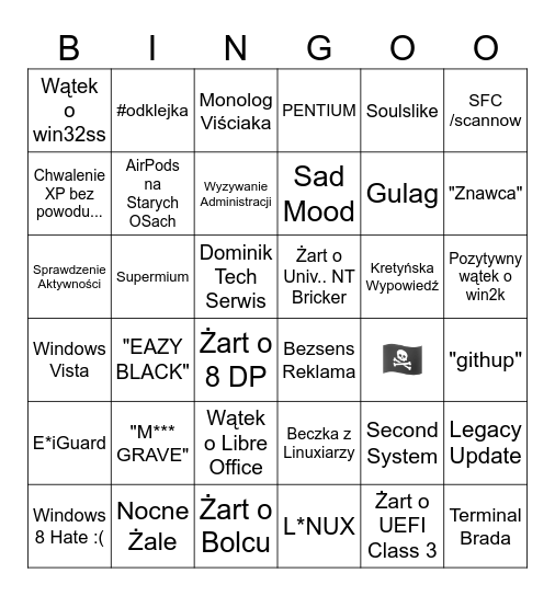 BINGO FUZJON v4 Bingo Card