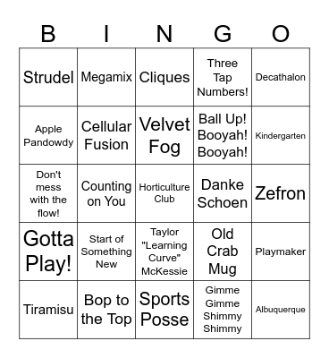 HIGH SCHOOL MUSICAL Bingo Card