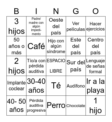 Get To Know Me  Bingo Card