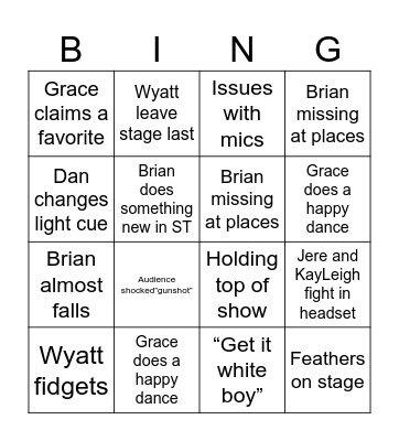 Songs For A New World Bingo Card