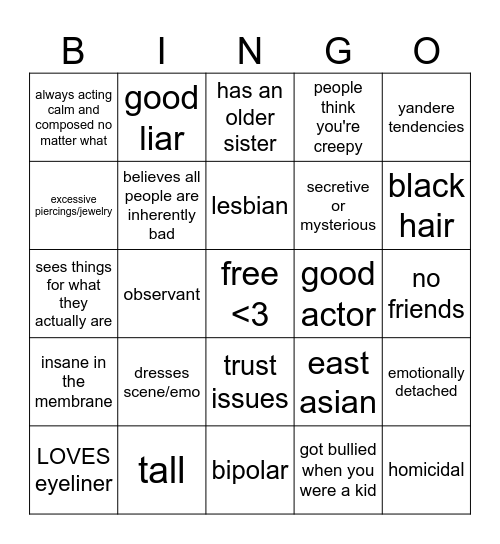 brennan kinnie bingo Card