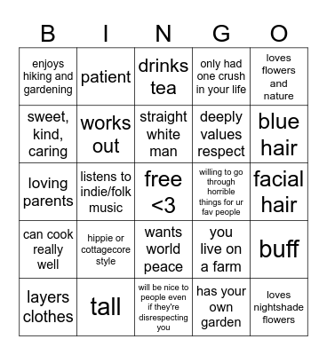 fergus kinnie bingo Card