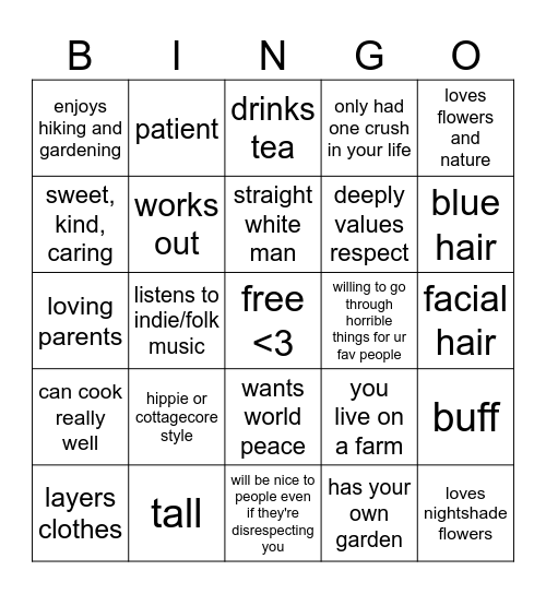 fergus kinnie bingo Card