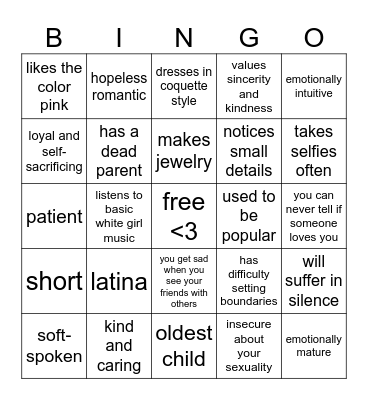 alicea kinnie bingo Card