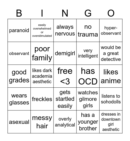 amarah kinnie bingo Card