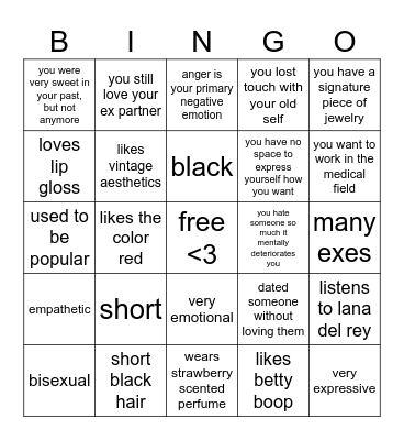 kendra kinnie bingo Card