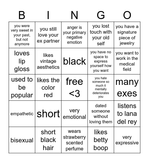 kendra kinnie bingo Card