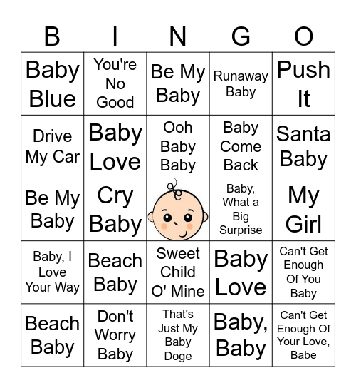 Baby Bingo Card