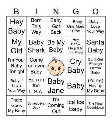 Baby Bingo Card