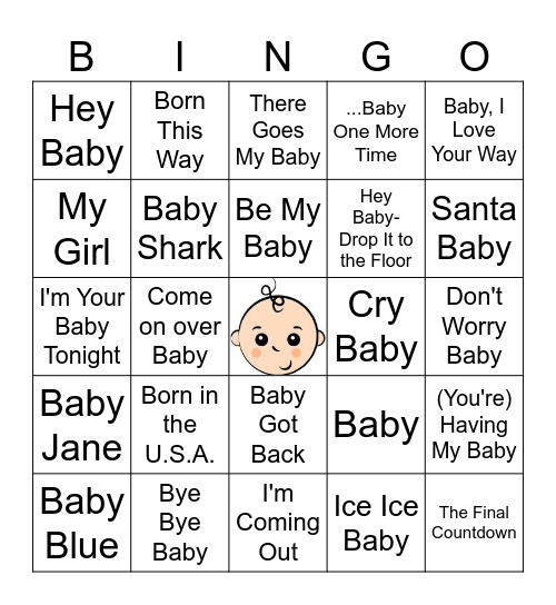 Baby Bingo Card