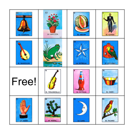 Loteria Mexicana Bingo Card