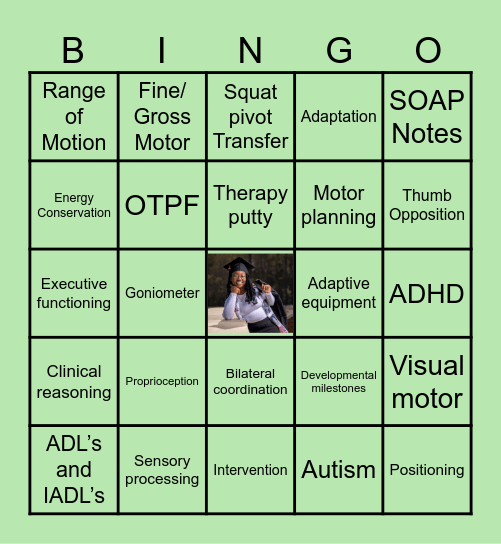 “Everything I Learned in OTA School Bingo” Bingo Card