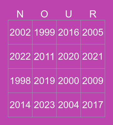 Cumple 32 de Nour Bingo Card
