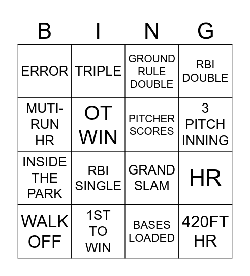 THE SHOW BING Bingo Card