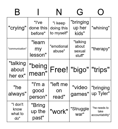 Frenchie's Bullshit Bingo Card