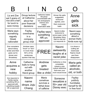 Disney Girlies 💕 Bingo Card