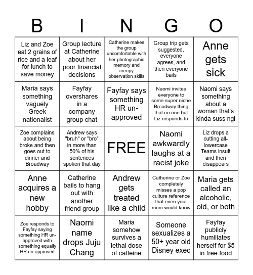 Disney Girlies 💕 Bingo Card