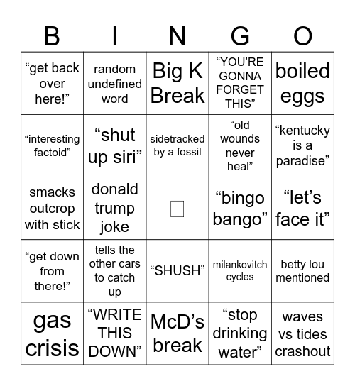Carl Bingo 2.0 Bingo Card