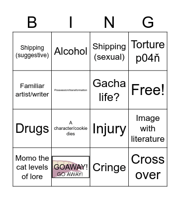 CRK literature/loud house literature BINGO Card