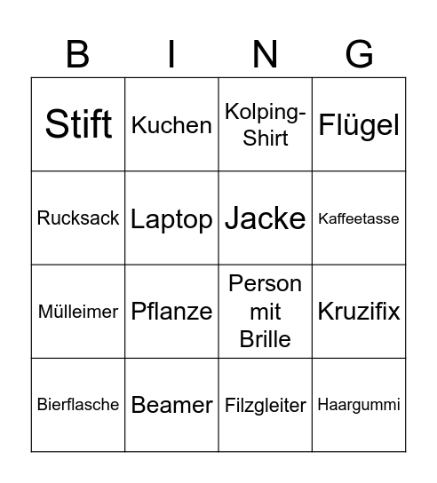 Pfaffen Bingo Card